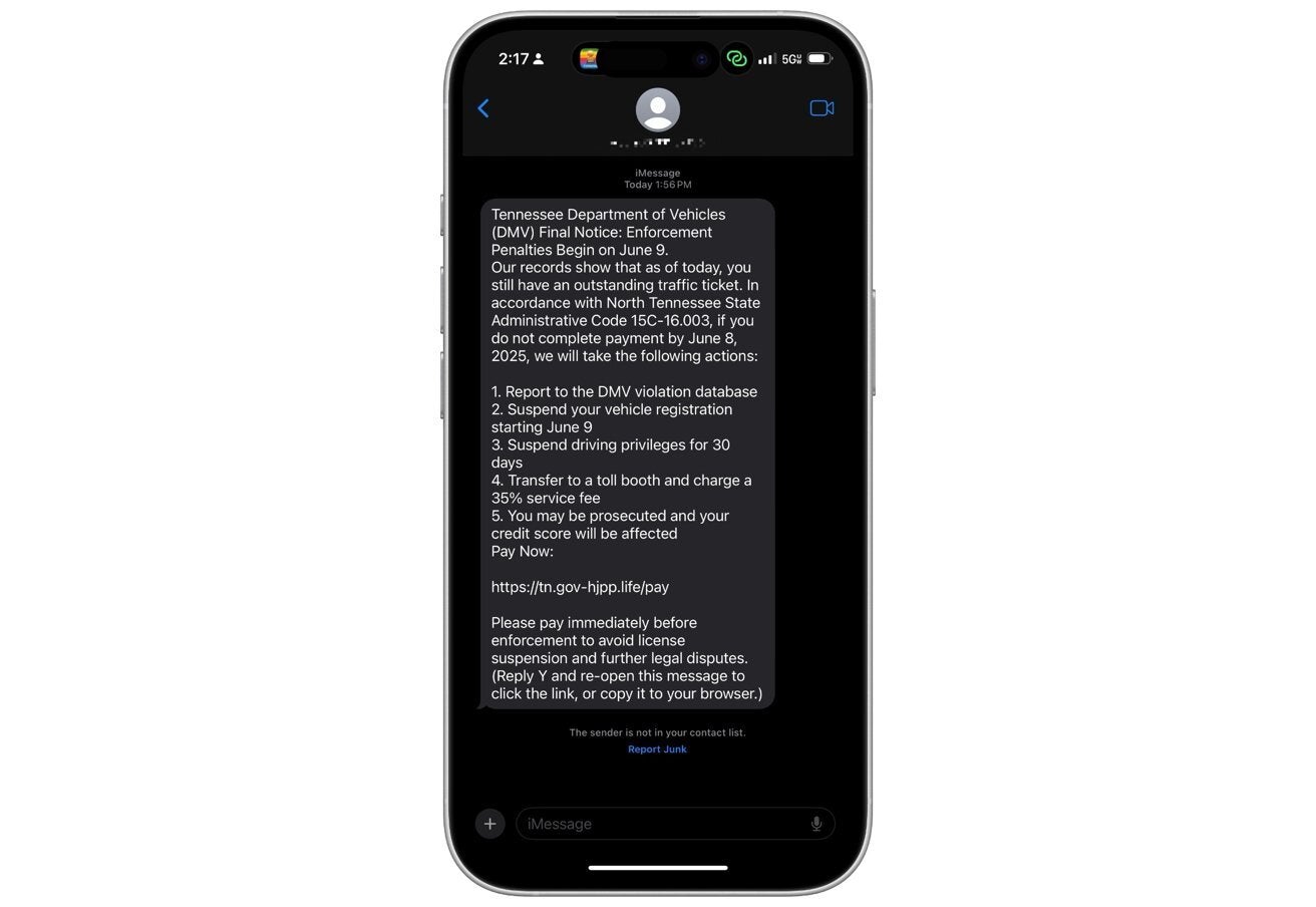 Beware of Fake DMV Text Scams Targeting iPhone Users