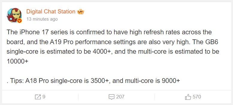 A19 Pro Rumored to Match Apple's M4 in Single-Core, But Multi-Core Could Fall Short