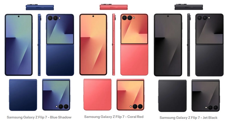 Galaxy Z Flip7 and Flip7 FE Renders Reveal Bigger Cover Display and Refined Design