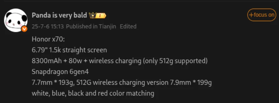 Honor X70 получил 8300 мАч и зарядку 80W - смартфон с батарейной мечтой