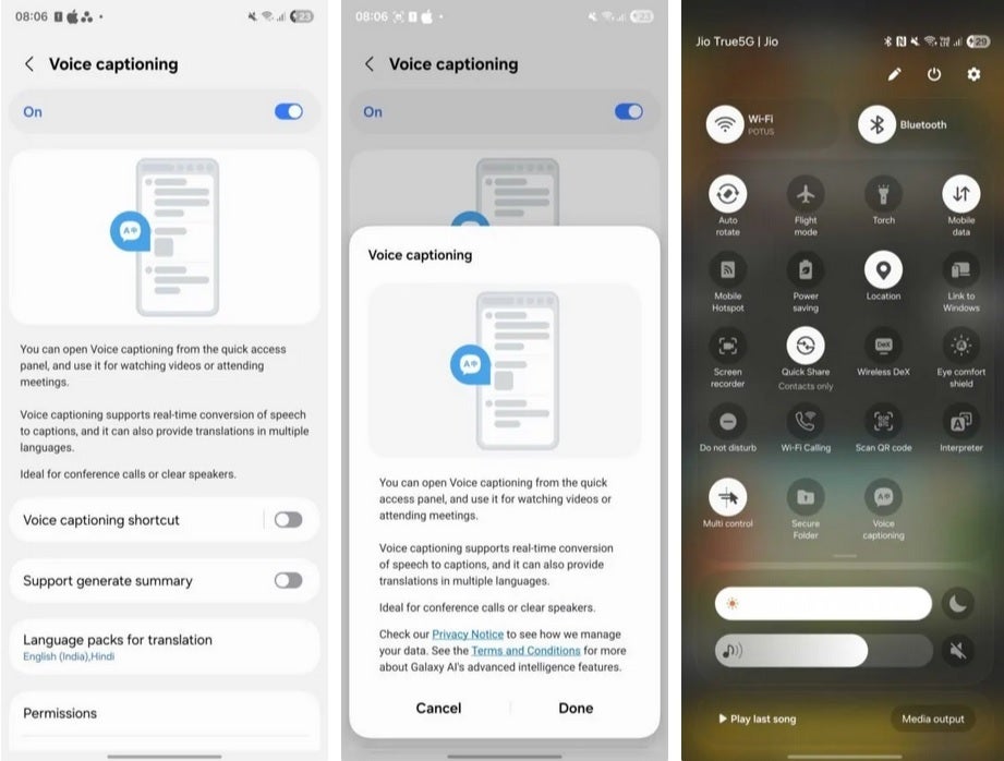 Subtítulos de Voz en One UI 8: traducción y resumen automático en tiempo real