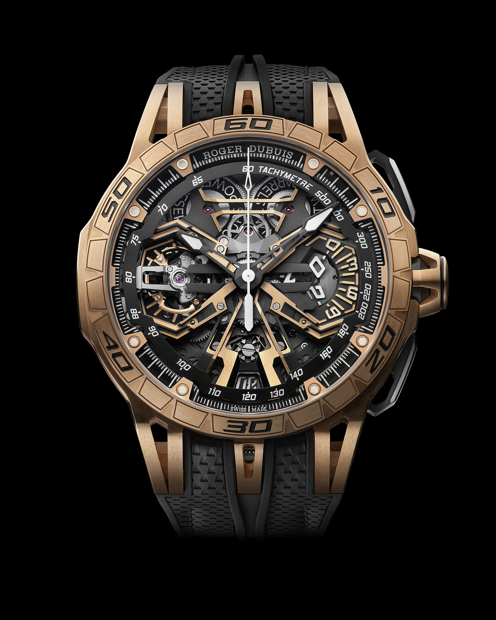 Roger Dubuis показал Excalibur Spider Flyback в розовом золоте на Monterey