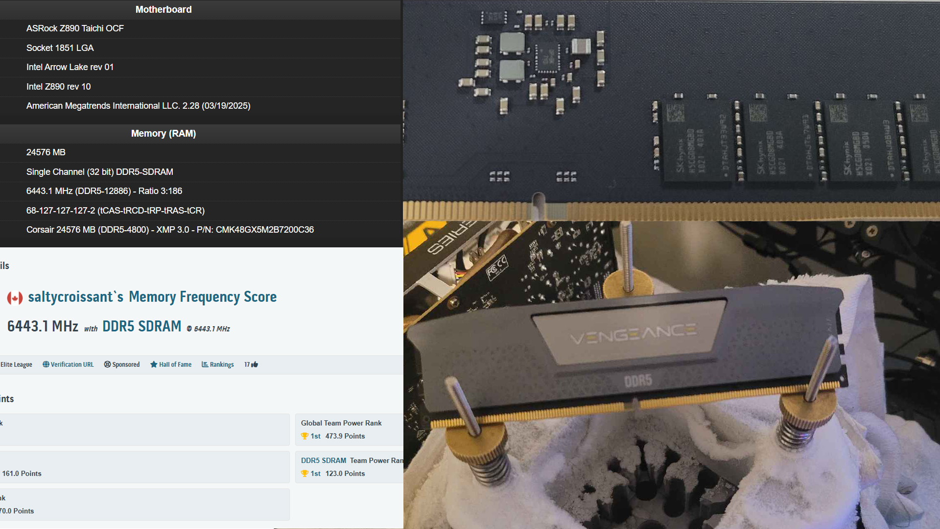 Saltycroissant Hits 12,886 MT/s World Record with CORSAIR DDR5