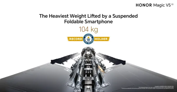 Honor Magic V5 Lifts 104kg, Breaks Guinness World Record