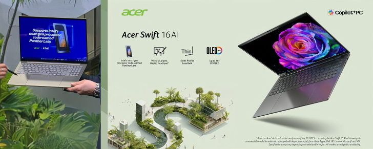 Acer Swift 16 AI: el primer portátil con Intel Panther Lake y pantalla OLED 3K