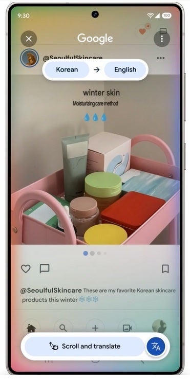 Google mejora Circle to Search con traducción continua en Android