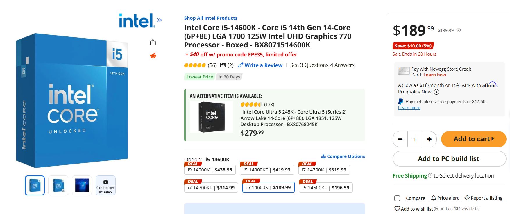 Core i5-14600K con Battlefield 6 baja a 149 dólares