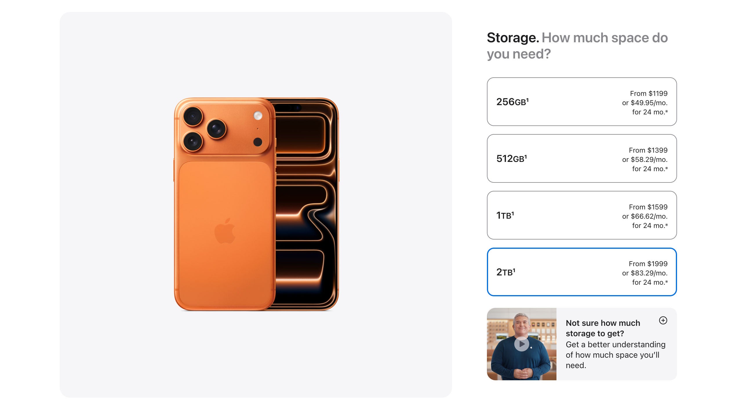 iPhone 17 Pro Max впервые предлагает 2 ТБ памяти - но цена кусается