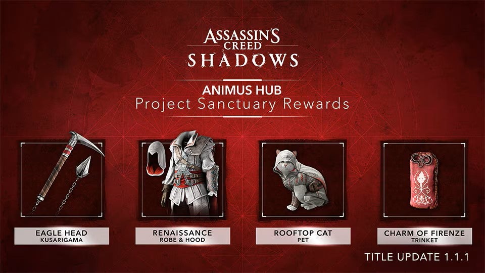 Обновление Assassin’s Creed Shadows: костюм Эцио, кот-ассасин и старт Awaji Обновление Assassin’s Creed Shadows: костюм Эцио, кот-ассасин и старт Awaji