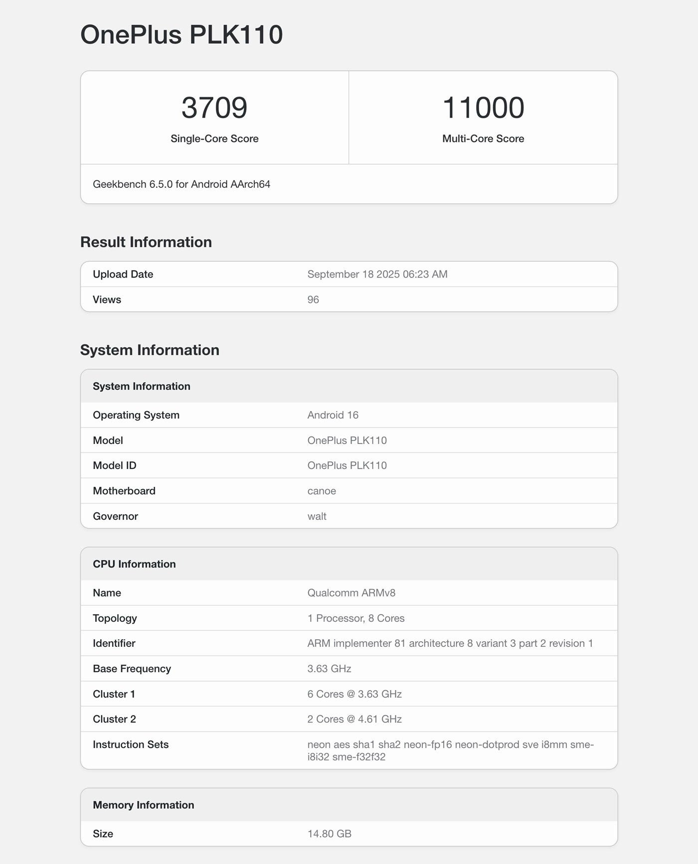 OnePlus 15: el Snapdragon 8 Elite Gen 5 brilla en los benchmarks