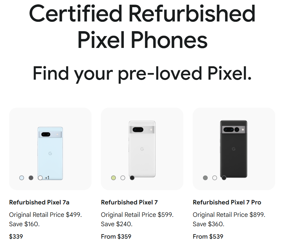 Google убрала Pixel 6 и Pixel 6 Pro из программы восстановленных устройств Google убрала Pixel 6 и Pixel 6 Pro из программы восстановленных устройств