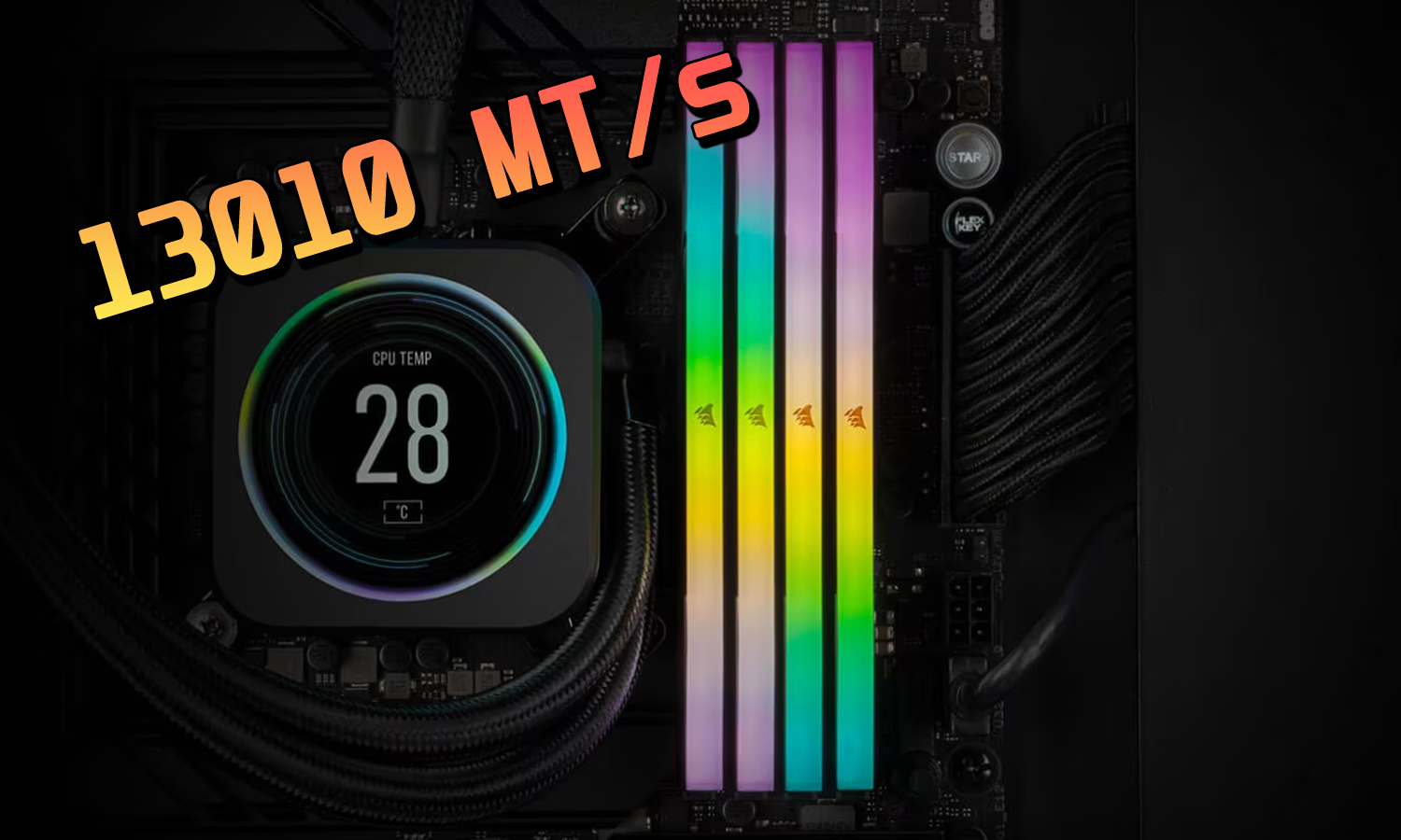 Corsair Vengeance DDR5 rompe los 13.000 MT/s en un nuevo récord de overclocking