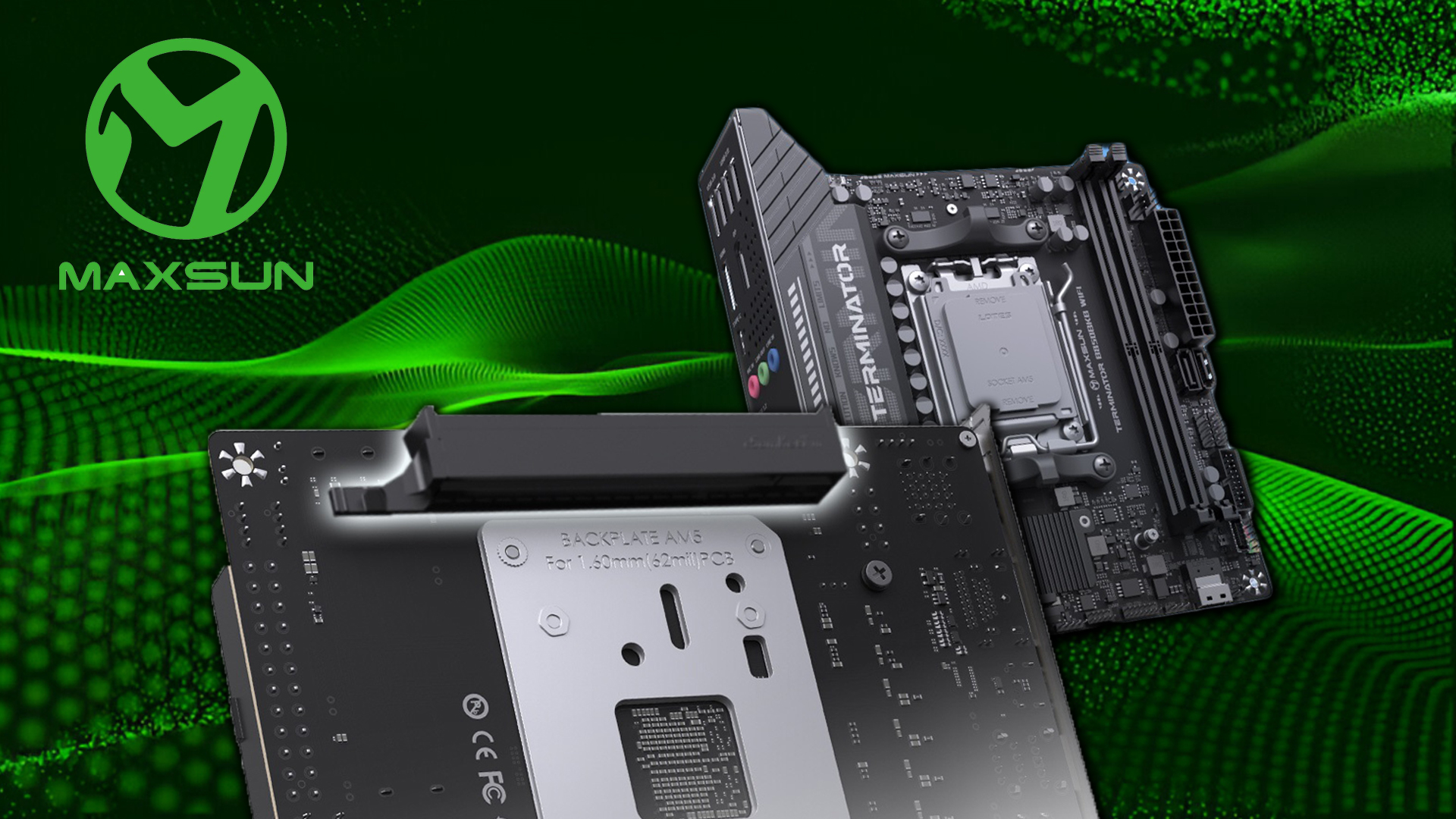 MAXSUN lanza la Terminator B850 BKB WiFi: una placa AM5 con GPU montada detrás de la placa base