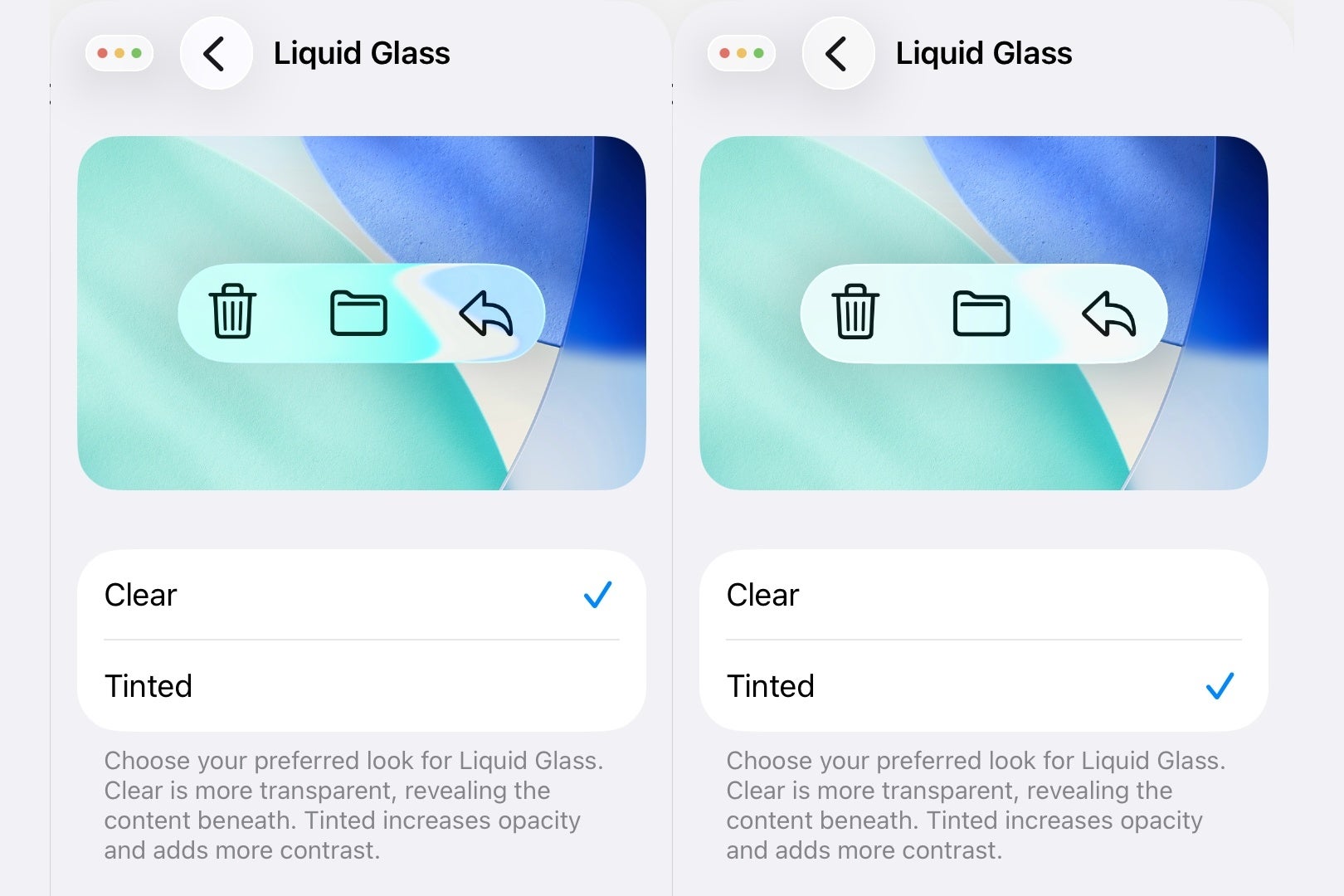 Apple возвращает контроль: режим «Tinted» делает Liquid Glass менее прозрачным Apple возвращает контроль: режим «Tinted» делает Liquid Glass менее прозрачным