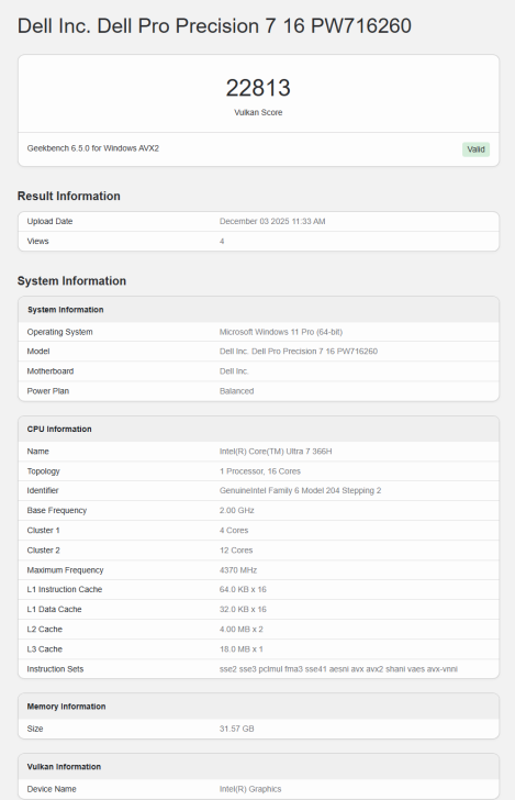 Intel Core Ultra 7 366H: утечка iGPU и сравнение с Radeon 840M и 860M